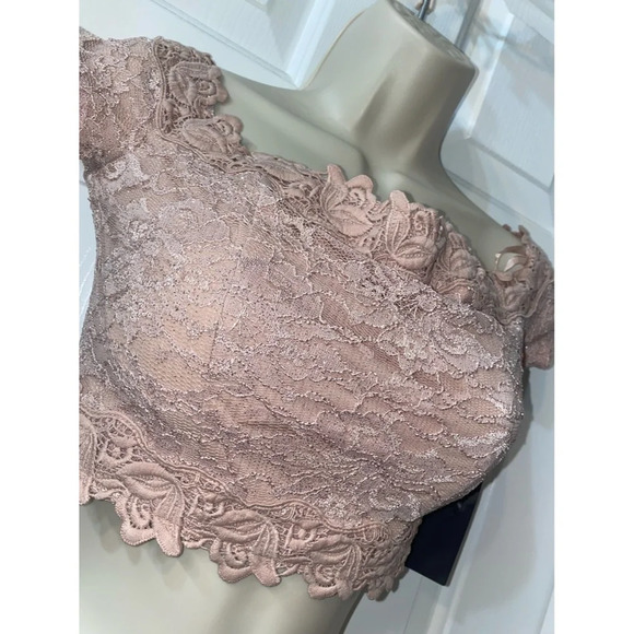 City Studio Pink Glitter 2Pc Crop Top & Skirt - Picture 3 of 5